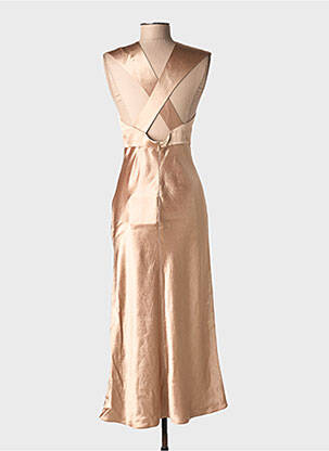 Robe longue manches courtes manches courtes marron MM BY MAXMARA femme