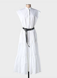Robe longue manches courtes manches courtes blanc MAX MARA femme