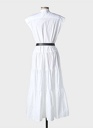 Robe longue manches courtes manches courtes blanc MAX MARA femme