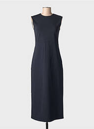 Robe mi-longue fermeture zippée au dos manches courtes noir MAX MARA femme