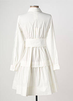 Robe mi-longue manches longues manches longues blanc MILVA.MI femme