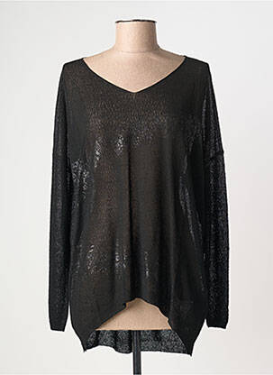 Pull maille ajourée manches longues noir PIER ANTONIO GASPARI femme
