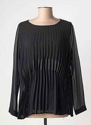 Blouse col rond manches longues noir PIER ANTONIO GASPARI femme
