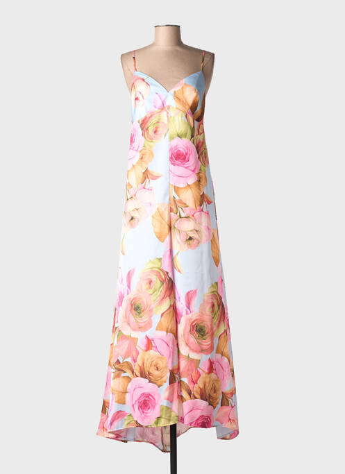 Robe longue imprimé fleurs sans manche rose MILVA.MI femme