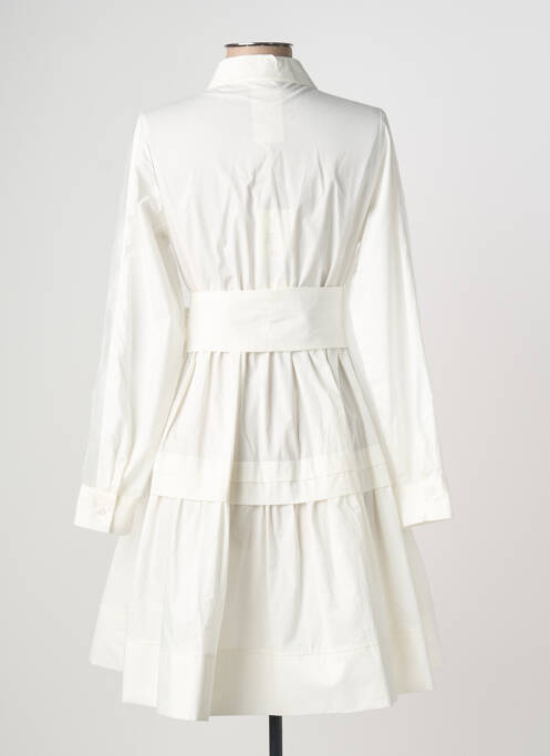 Robe mi-longue manches longues manches longues blanc MILVA.MI femme