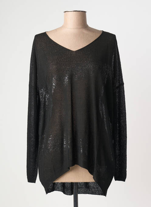 Pull maille ajourée manches longues noir PIER ANTONIO GASPARI femme