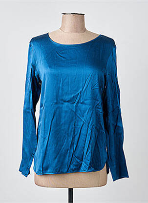 Top coupe fluide manches longues bleu MAX MARA femme