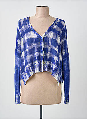 Gilet manches longues resserrée sur le bas bleu PIER ANTONIO GASPARI femme