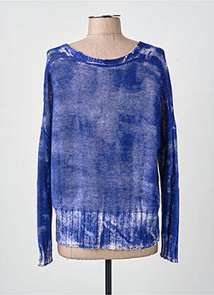Gilet manches longues resserrée sur le bas bleu PIER ANTONIO GASPARI femme