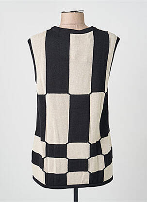 Pull coupe cintrée sans manche noir MAX MARA femme