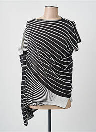 Pull tunique coupe forme déstructurée manches courtes noir PIER ANTONIO GASPARI femme
