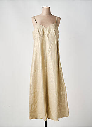 Robe longue coupe évasée fines bretelles or PENNYBLACK femme