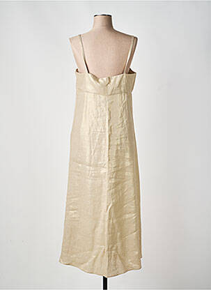 Robe longue coupe évasée fines bretelles or PENNYBLACK femme