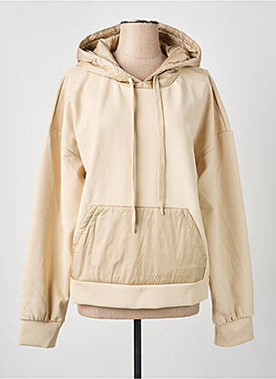 Sweat-shirt à capuche stretch manches longues beige MAX MARA femme