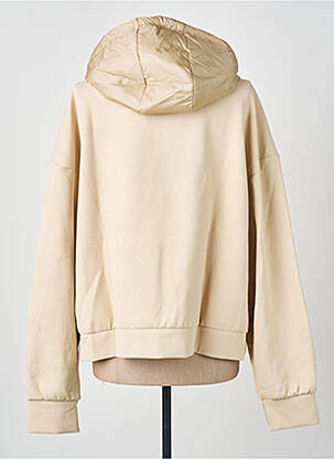 Sweat-shirt à capuche stretch manches longues beige MAX MARA femme