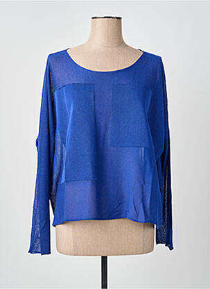 Pull stretch manches longues bleu PIER ANTONIO GASPARI femme