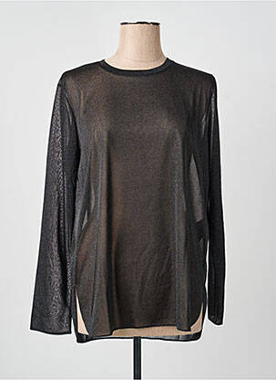 Top coupe fluide manches longues noir MAX MARA femme