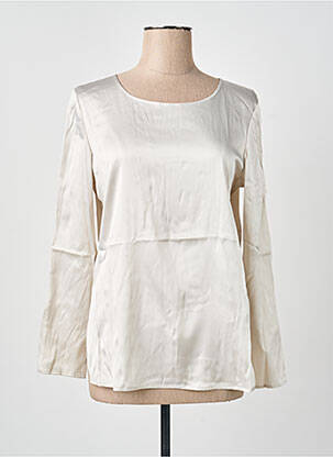 Top coupe fluide manches longues gris MAX MARA femme