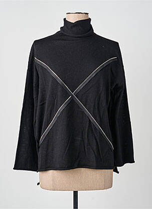 Pull col roulé maille souple et aérée manches longues noir PIER ANTONIO GASPARI femme