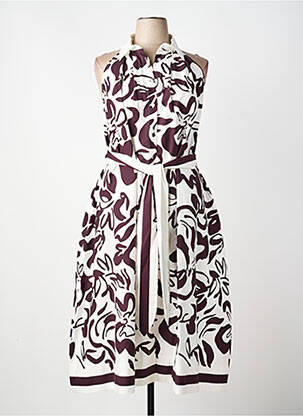 Robe longue imprimé fleurs sans manche violet MILVA ME femme