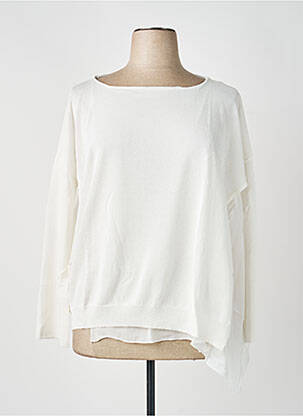 Pull tunique manches 3/4 manches 3/4 blanc PIER ANTONIO GASPARI femme