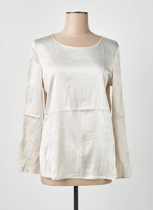 Top coupe fluide manches longues gris MAX MARA femme