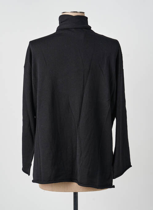 Pull col roulé maille souple et aérée manches longues noir PIER ANTONIO GASPARI femme