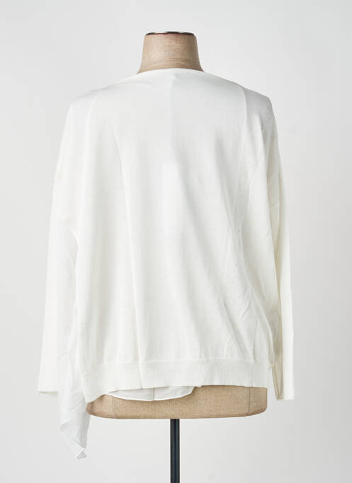 Pull tunique col rond manches 3/4 blanc PIER ANTONIO GASPARI femme