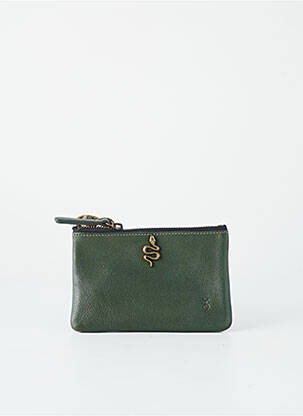 Trousse effet matière satinée vert YOLETE femme