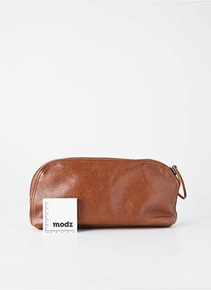 Pochette fermeture zippée marron YOLETE femme