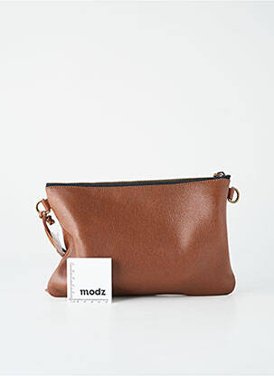Pochette fermeture zippée marron YOLETE femme