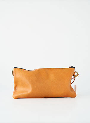 Pochette effet matière satinée marron YOLETE femme