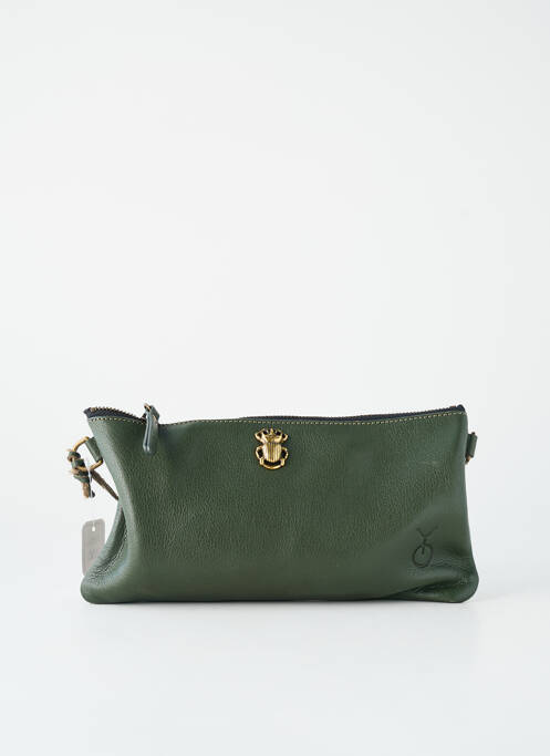Pochette effet matière satinée vert YOLETE femme