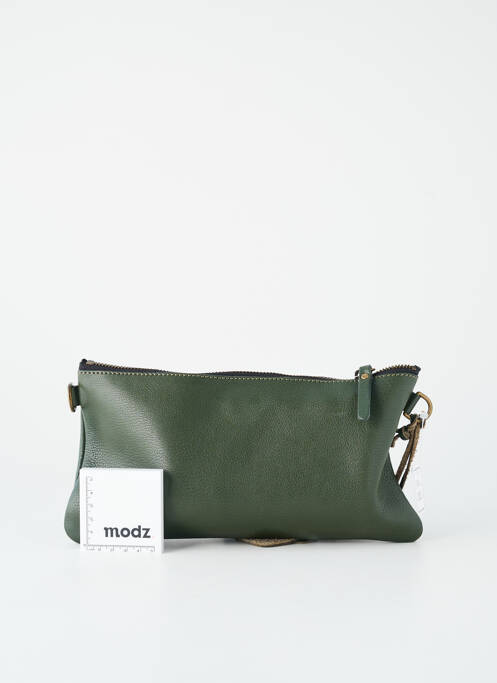 Pochette effet matière satinée vert YOLETE femme