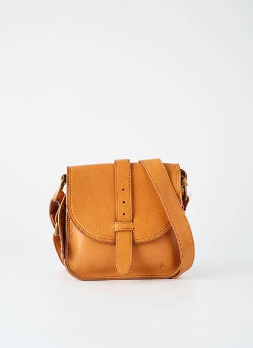 Sac cuir grainé forme rectangulaire marron YOLETE femme