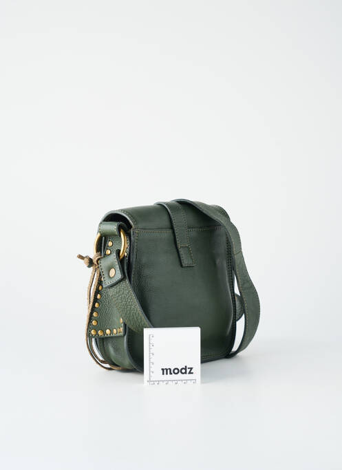 Sac cuir grainé forme rectangulaire vert YOLETE femme