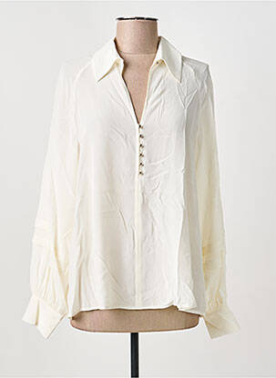 Blouse poignets boutonnés avec fente manches longues beige MAX MARA femme