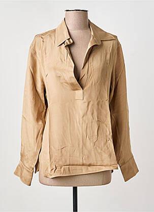 Blouse poignets boutonnés avec fente manches longues marron MAX MARA femme