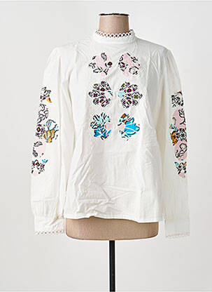 Blouse tissage popeline manches longues blanc WEEKEND MAXMARA femme
