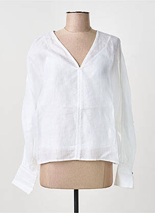 Blouse légère et transparente manches longues blanc MAX MARA femme