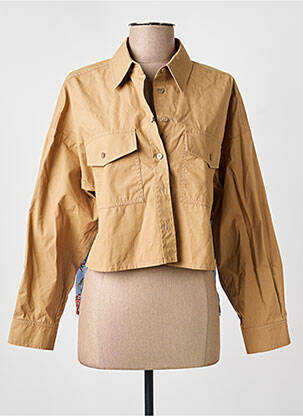 Chemisier tissage popeline manches longues marron WEEKEND MAXMARA femme