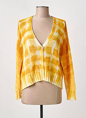 Gilet manches longues stretch jaune PIER ANTONIO GASPARI femme