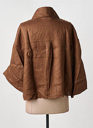 Chemisier tissage crêpe manches 3/4 marron MAX MARA femme