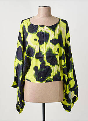 Blouse imprimé fantaisie manches longues jaune PIER ANTONIO GASPARI femme