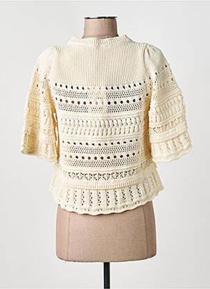 Pull maille ajourée manches 3/4 beige WEEKEND MAXMARA femme