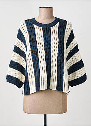Pull coupe droite manches 3/4 bleu WEEKEND MAXMARA femme