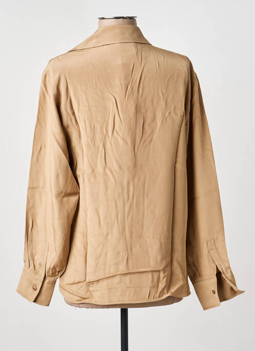 Blouse poignets boutonnés avec fente manches longues marron MAX MARA femme