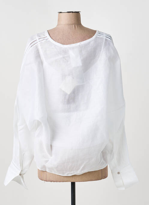 Blouse légère et transparente manches longues blanc MAX MARA femme