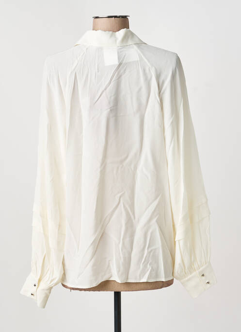 Blouse poignets boutonnés avec fente manches longues beige MAXMARA femme