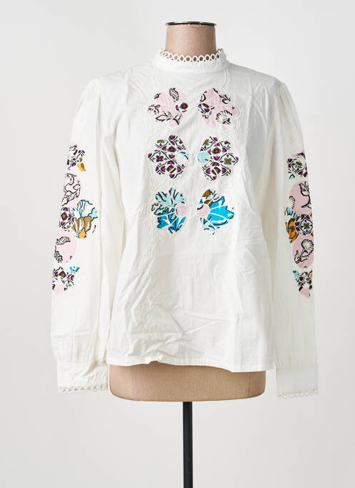 Blouse tissage popeline manches longues blanc WEEKEND MAXMARA femme